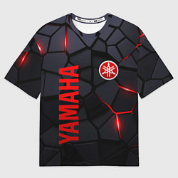 Футболка оверсайз женская Yamaha - плиты с эффектом свечения, цвет: 3D-принт