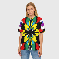 Футболка оверсайз женская Яркий калейдоскоп, цвет: 3D-принт — фото 2