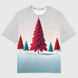 Футболка оверсайз женская Новогодний минимализм, цвет: 3D-принт