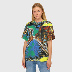 Футболка оверсайз женская Улица проспект городской, цвет: 3D-принт — фото 2