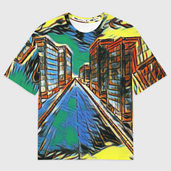 Женская футболка оверсайз Улица проспект городской