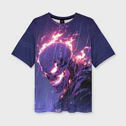 Футболка оверсайз женская Ghost Rider - Neon rain, цвет: 3D-принт