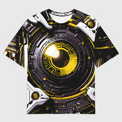 Футболка оверсайз женская Жёлтая сфера киберпанк, цвет: 3D-принт