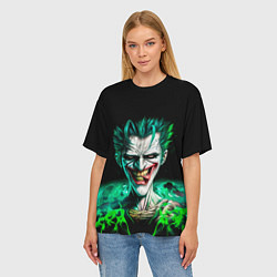 Футболка оверсайз женская Безумный клоун Джокер, цвет: 3D-принт — фото 2