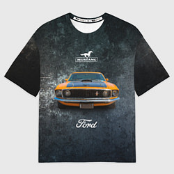 Футболка оверсайз женская Спортивный американский автомобиль Ford Mustang, цвет: 3D-принт