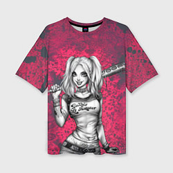Футболка оверсайз женская Харли Квинн с битой, цвет: 3D-принт