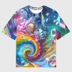 Футболка оверсайз женская Абстрактное граффити с лицом девушки, цвет: 3D-принт