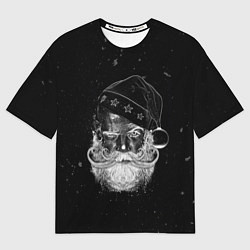 Футболка оверсайз женская Санта клаус злой хипстер, цвет: 3D-принт