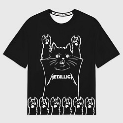 Футболка оверсайз женская Metallica: cat rock, цвет: 3D-принт