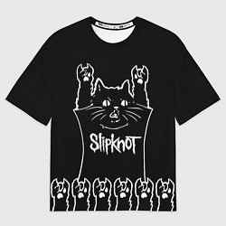 Футболка оверсайз женская Slipknot: cat rock, цвет: 3D-принт