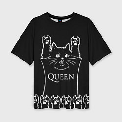 Футболка оверсайз женская Queen: cat rock, цвет: 3D-принт