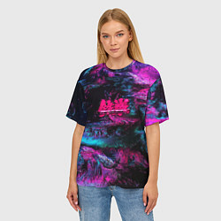 Футболка оверсайз женская Tekken neon colors, цвет: 3D-принт — фото 2