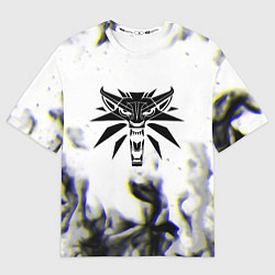 Футболка оверсайз женская Ведьмак глитч огонь, цвет: 3D-принт