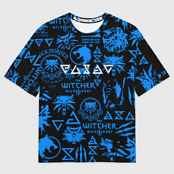 Женская футболка оверсайз The Witcher logo pattern