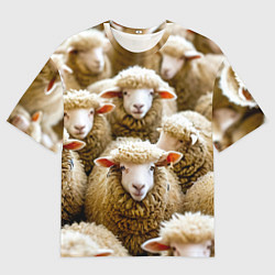 Женская футболка оверсайз Стадо овец