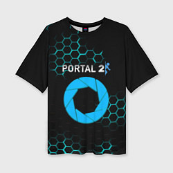 Футболка оверсайз женская Portal соты броня, цвет: 3D-принт