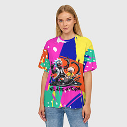 Футболка оверсайз женская Rick-Venom and Morty - rock group, цвет: 3D-принт — фото 2