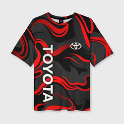 Футболка оверсайз женская Toyota - красные языки пламени, цвет: 3D-принт