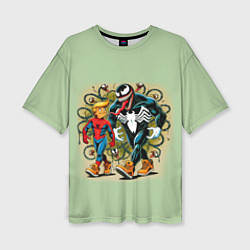 Женская футболка оверсайз Venom and Spider-Trump - meme