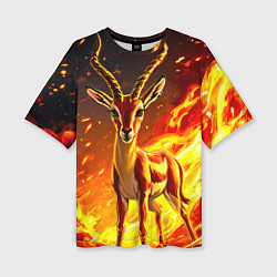 Футболка оверсайз женская Газель в огне, цвет: 3D-принт