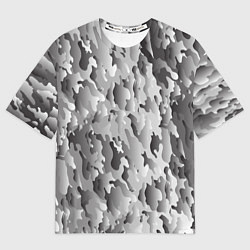 Женская футболка оверсайз Монохромный камуфляж