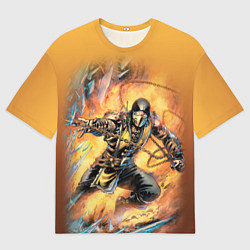 Футболка оверсайз женская Scorpion - Mortal Kombat, цвет: 3D-принт