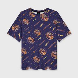 Женская футболка оверсайз Mortal Kombat logo pattern