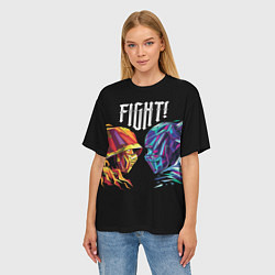 Футболка оверсайз женская Саб-Зиро и Скорпион - Mortal Kombat, цвет: 3D-принт — фото 2