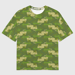 Женская футболка оверсайз Зеленый камуфляж