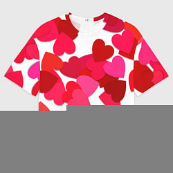 Женская футболка оверсайз Сердца россыпь