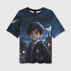 Футболка оверсайз женская Гарри Поттер ночной замок, цвет: 3D-принт