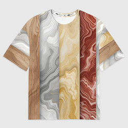 Футболка оверсайз женская Мрамор и дерево, цвет: 3D-принт