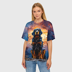 Футболка оверсайз женская Сеттер в космосе, цвет: 3D-принт — фото 2
