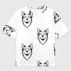Футболка оверсайз женская Голова собаки, цвет: 3D-принт