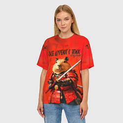Футболка оверсайз женская Все дуреют с этих самураев, цвет: 3D-принт — фото 2
