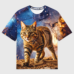 Футболка оверсайз женская Пиксибоб в космосе, цвет: 3D-принт