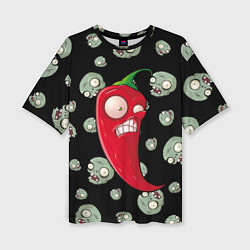 Футболка оверсайз женская Перчик из игры растения против зомби, цвет: 3D-принт