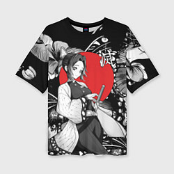 Футболка оверсайз женская Шинобу Кочо бабочка - убийца демонов, цвет: 3D-принт