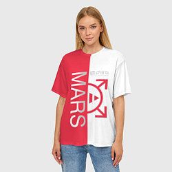 Футболка оверсайз женская 30 Seconds to Mars poster, цвет: 3D-принт — фото 2