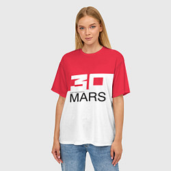Футболка оверсайз женская 30 Seconds to Mars poster, цвет: 3D-принт — фото 2