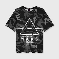 Футболка оверсайз женская 30 Seconds to Mars - poster, цвет: 3D-принт