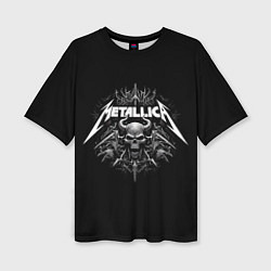 Женская футболка оверсайз The horned skull - Metallica