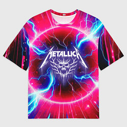 Женская футболка оверсайз Metallica - neon glow