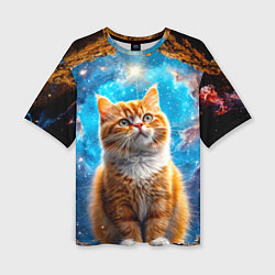 Футболка оверсайз женская Манчкин в космосе, цвет: 3D-принт
