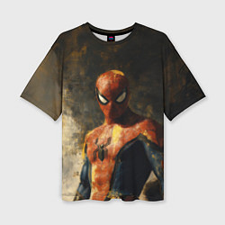 Футболка оверсайз женская Человек-паук портрет, цвет: 3D-принт