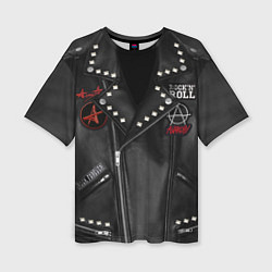 Футболка оверсайз женская Рокерская косуха с нашивками Алиса, цвет: 3D-принт