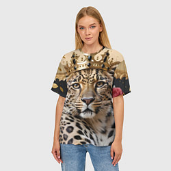 Футболка оверсайз женская Королевский леопард, цвет: 3D-принт — фото 2