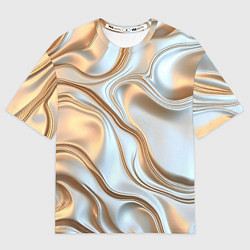 Женская футболка оверсайз Жидкое белое золото