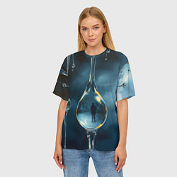 Футболка оверсайз женская Люди в каплях, цвет: 3D-принт — фото 2