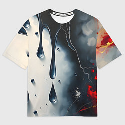 Футболка оверсайз женская Сюрреалистичная абстракция с каплями, цвет: 3D-принт